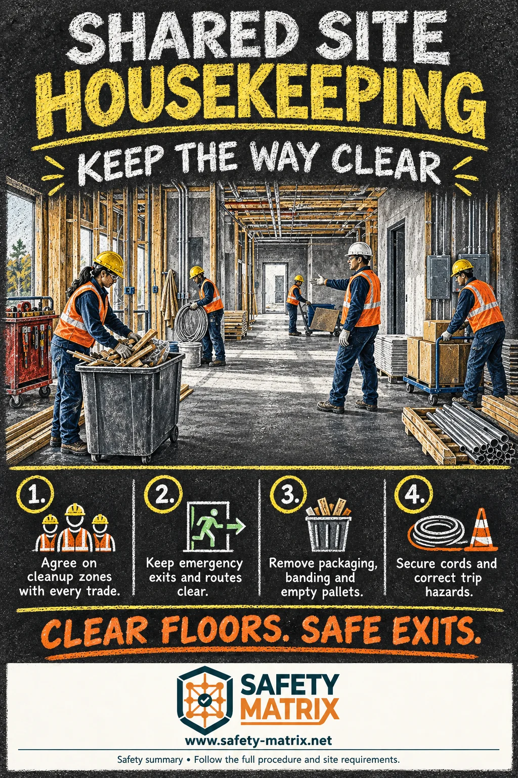 Safety Matrix poster: KEEP THE WAY CLEAR.
